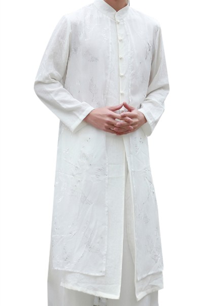 Chinese Tang costume men's Han suit Chinese Style Men's costume ancient costume long gown meditation suit Taoist robe Xianqi Kung Fu SHIRT CREW drama suit SKF001 detail view-4